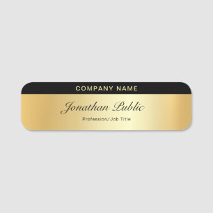 Porte-nom Modèle d'or à script allié Élégant moderne