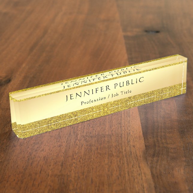 Porte-nom Modèle élégant de parties scintillantes d'or des (Taille)