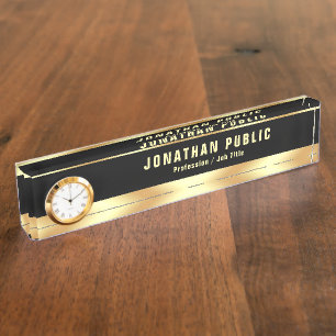 Porte-nom Modèle Élégant Tendance Avec Horloge Luxueux