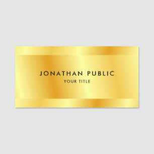 Porte-nom Modèle Faux Gold Personnalisé Élégant Moderne