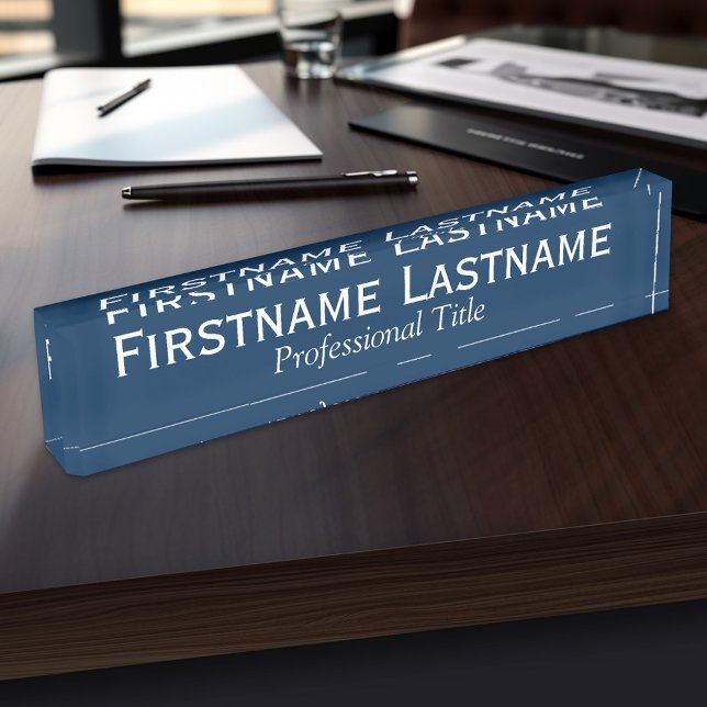 Porte-nom Modèle Office de base avec nom exécutif et titre (Personalized Name Plate for the Office, School or Home)