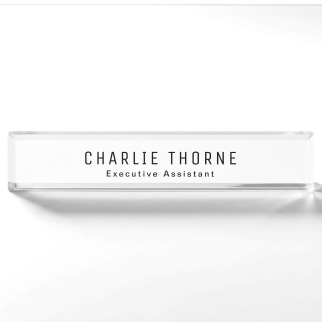 Porte-nom Modèle personnalisé avec nom et titre du travail (Devant)