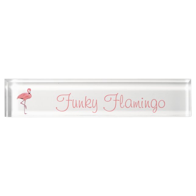 Porte-nom Modèle personnalisé Flamant rose funky (Devant)