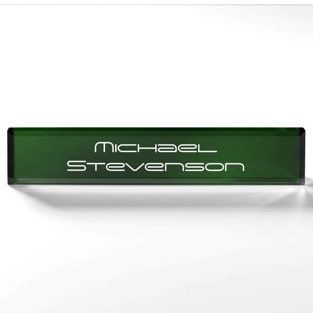 Porte-nom Modèle professionnel moderne de bureau vert d'affa (Devant)