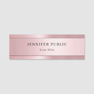 Porte-nom Modèle Rectangle Élégant Moderne Rose Gold Tendanc