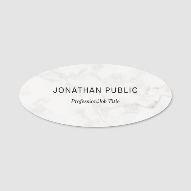 Porte-nom Modèle simple de marbre blanc professionnel (Devant)