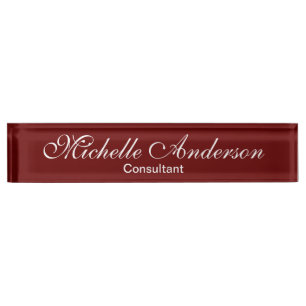Porte-nom Modèle unique de consultant de script rouge
