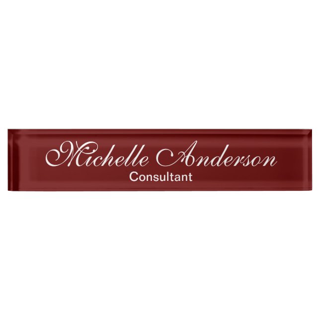 Porte-nom Modèle unique de consultant de script rouge (Devant)