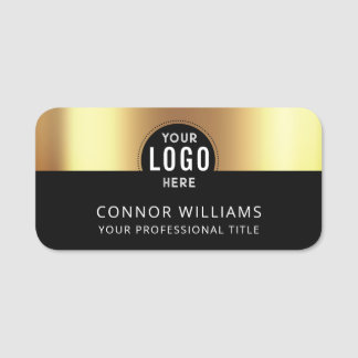 Porte-nom Modern Black Gold Business Logo