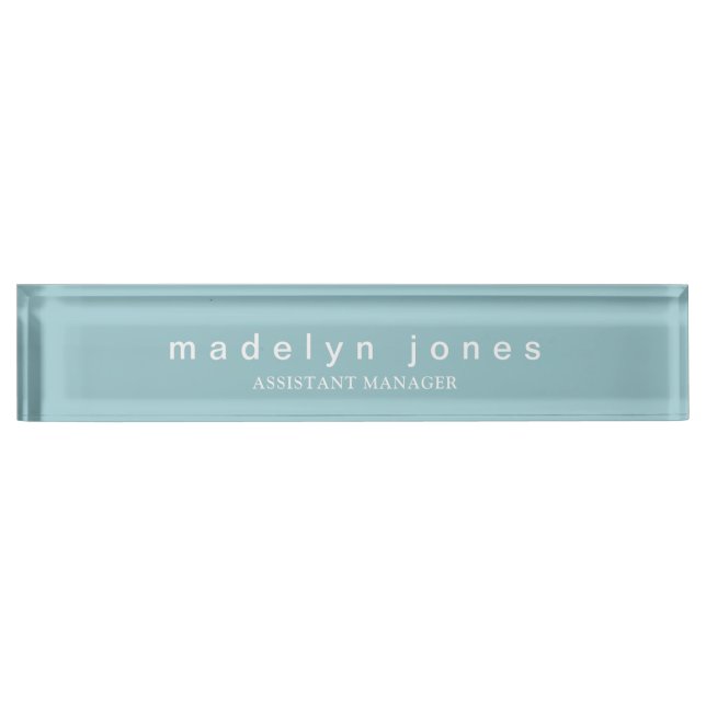 Porte-nom Modern Teal Personalized (Devant)