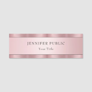 Porte-nom Moderne Elegant Rose Gold Modèle tendance 