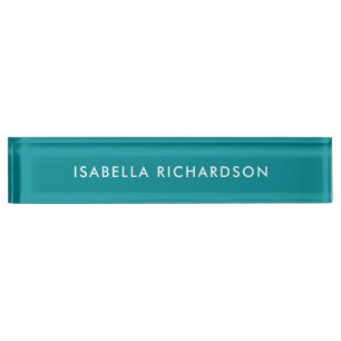 Porte-nom Moderne et classique Turquoise