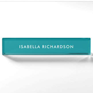Porte-nom Moderne et classique Turquoise