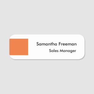 Porte-nom Moderne Nettoyant Plat Orange Blanc Minimaliste