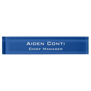 Porte-nom Moderne Simple Plat Bleu Profond Minimaliste