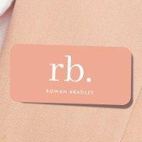 Monogramme Corail Pêche Élégante Feminine Minimali