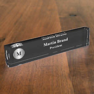 Porte-nom Monogramme de gestion de classe