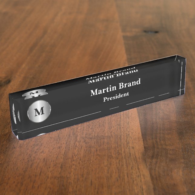 Porte-nom Monogramme de gestion de classe (Taille)