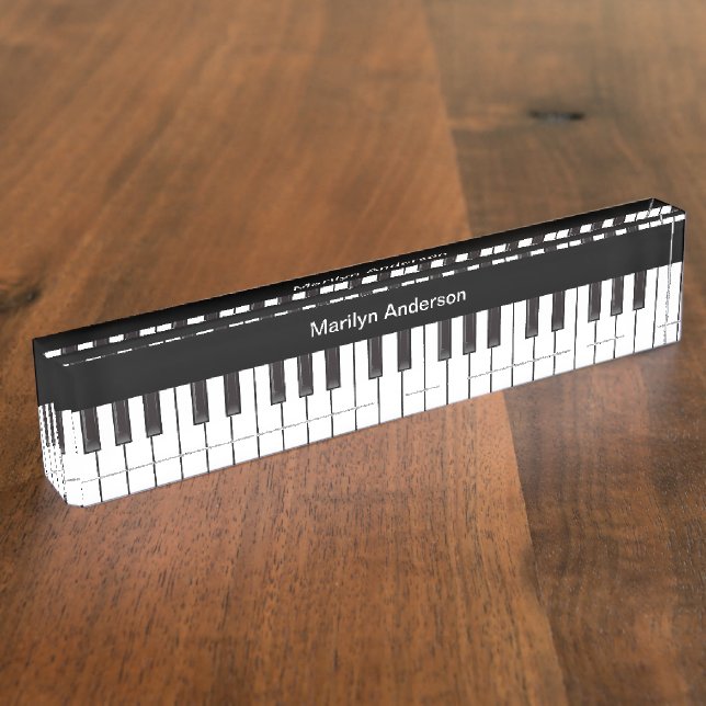 Porte-nom Monogramme de piano à thème musical (Taille)