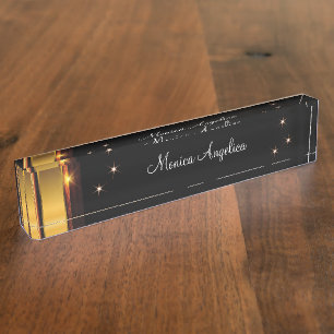 Porte-nom Monogramme exécutif féminin classique