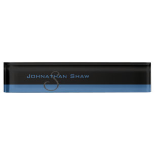 Porte-nom Monogramme fait sur commande 5 (bleu)