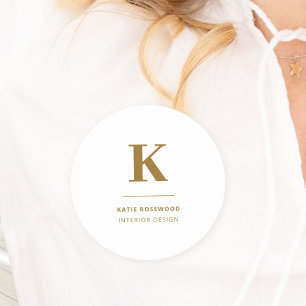Porte-nom Monogramme Luxe minimal Élégant Or
