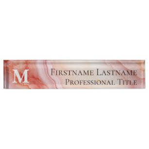 Porte-nom Monogramme Marbre élégant