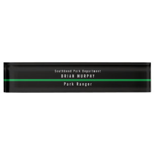 Porte-nom Monogramme militaire moderne de la ligne verte min