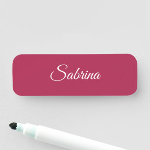 Porte-nom Monogramme minimaliste rose cerise rose