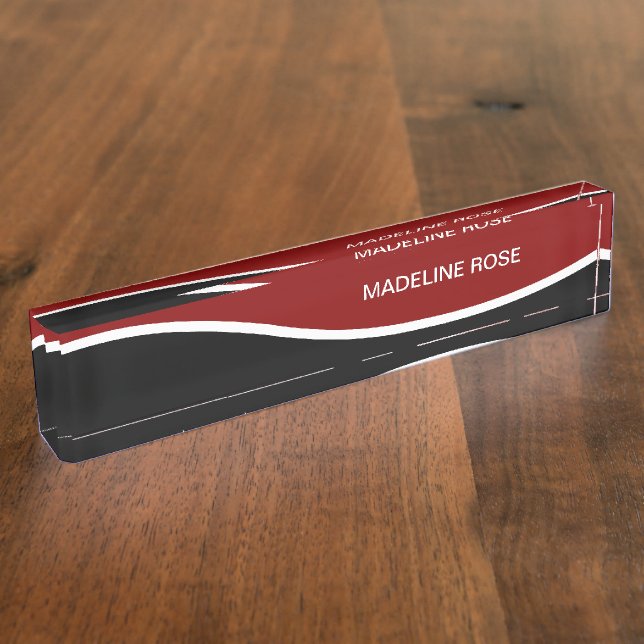 Porte-nom Monogramme Moderne Bureau Plaque Design exécutif (Taille)