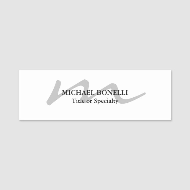 Porte-nom Monogramme moderne tendance professionnel initial (Devant)