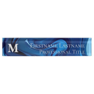 Porte-nom Monogramme personnalisé Élégant Moderne Acrylique