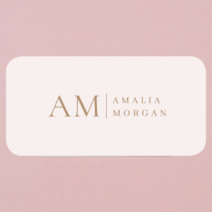 Porte-nom Monogramme Personnalisé Rose Initiale Et Nom
