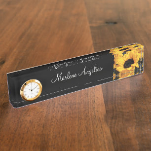 Porte-nom Monogramme pour dames classiques Bureau de directi