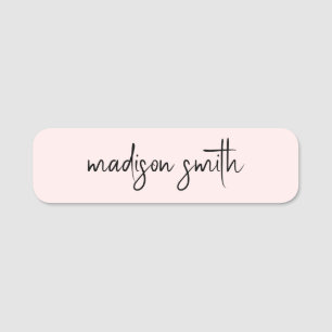 Porte-nom Monogramme rose rose moderne minimaliste magnétiqu