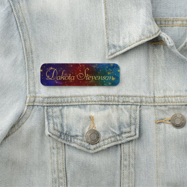 Porte-nom Moody Ombre | Psychedelic Grunge Stardust Branding (En situation)