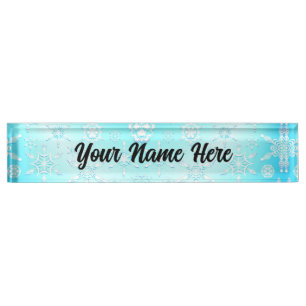 Porte-nom Motif Crystal Snowflakes