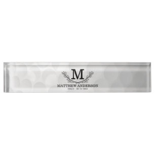 Porte-nom Motif de balle de golf personnalisé Nom Monogramm