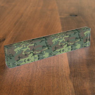 Porte-nom Motif de brun de vert de Camo de camouflage