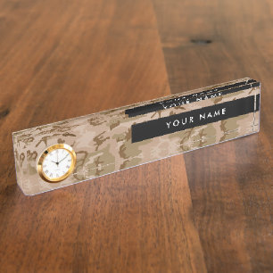 Porte-nom Motif de camouflage du désert, Votre nom, Personna