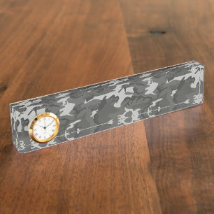Porte-nom Motif de Camouflage gris, Motif militaire, Armée