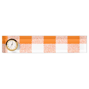 Porte-nom Motif de chèques En vichy orange
