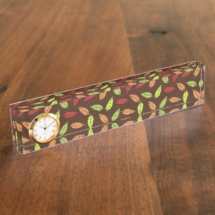 Porte-nom Motif de feuilles, feuilles colorées, feuilles d'a
