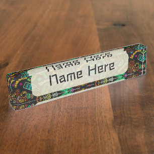 Porte-nom Motif de Fiesta du Mexique