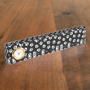 Porte-nom Motif De Pattes, Pattes De Chien, Pattes Blanches