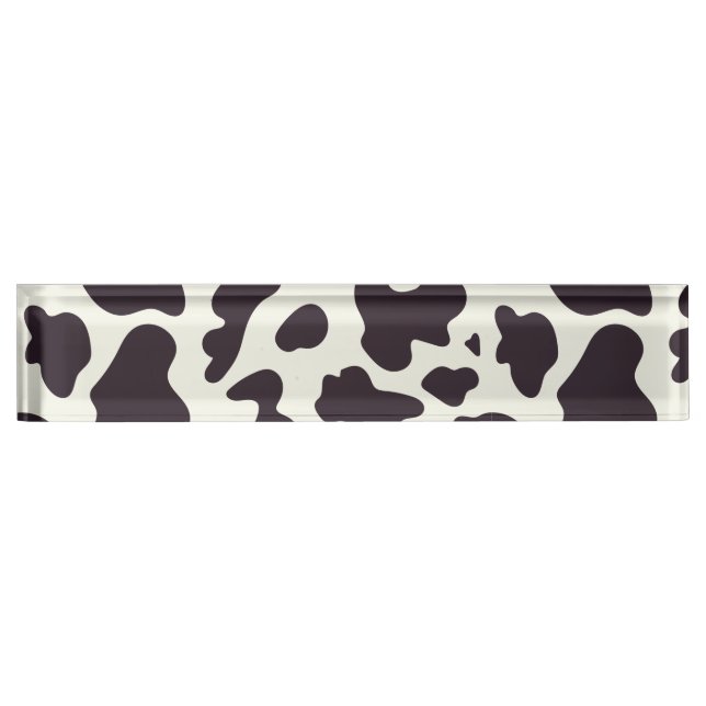 Porte-nom Motif de vache noir et blanc Imprimer (Devant)