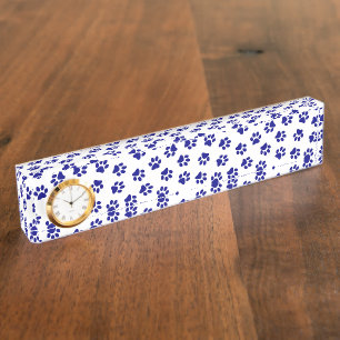 Porte-nom Motif Des Paws, Paws Chiens, Paws Bleus Marine
