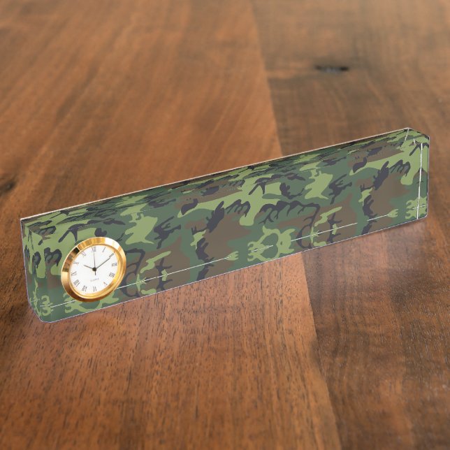 Porte-nom Motif du Camouflage Vert, Motif militaire, Armée (Taille)