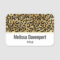 Motif Empreinte de léopard en or et noir