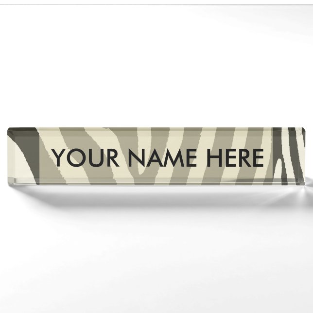 Porte-nom Motif Poster de animal Zebra Stripe (Devant)